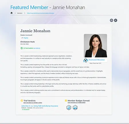 Attorney membership profiles