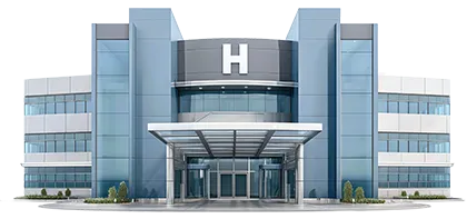 Front entrance of hospital